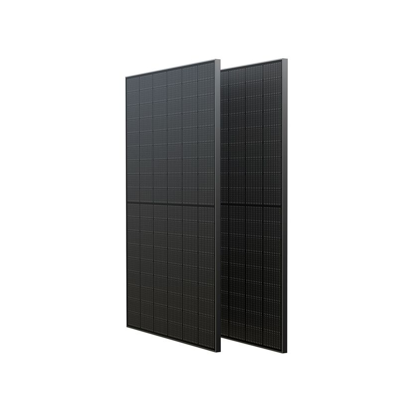 Zwei schwarze Solarpanele