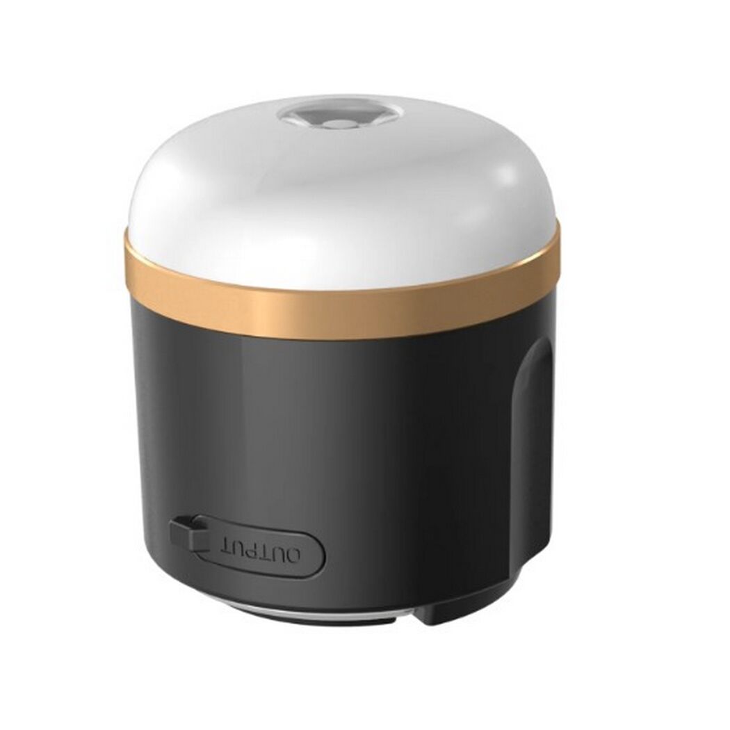 Schwarze Campingleuchte mit Powerbankfunktion