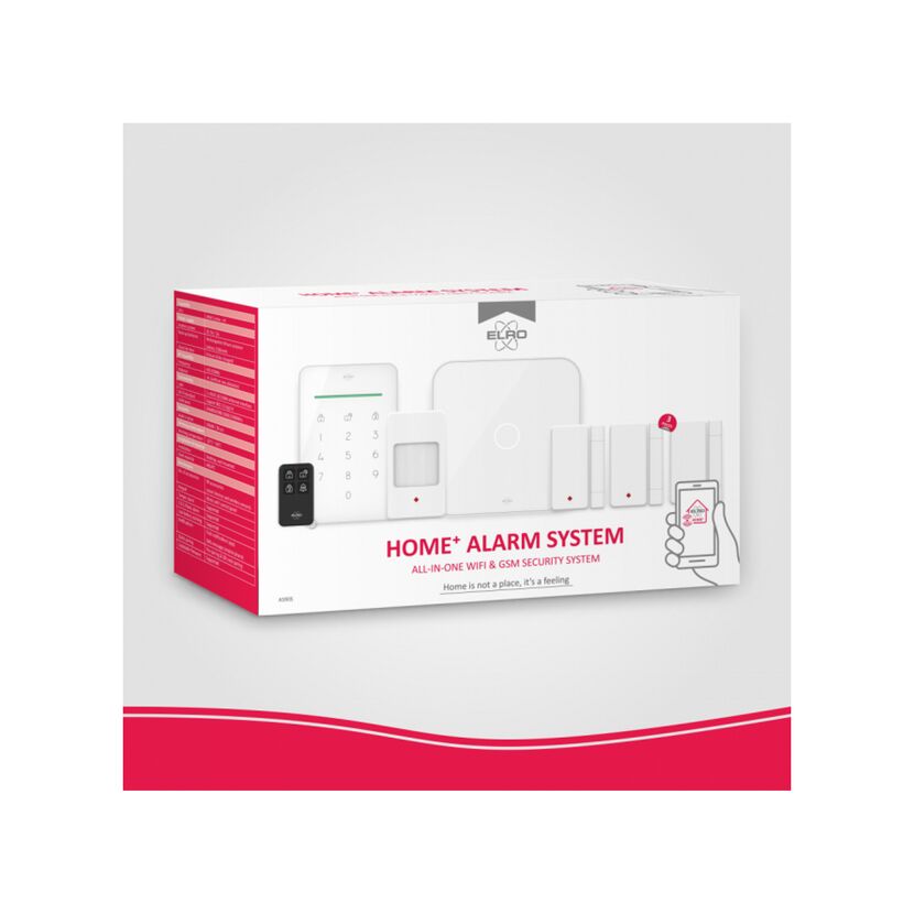 ELRO Home+ Alarmsystem in weißer Verpackung
