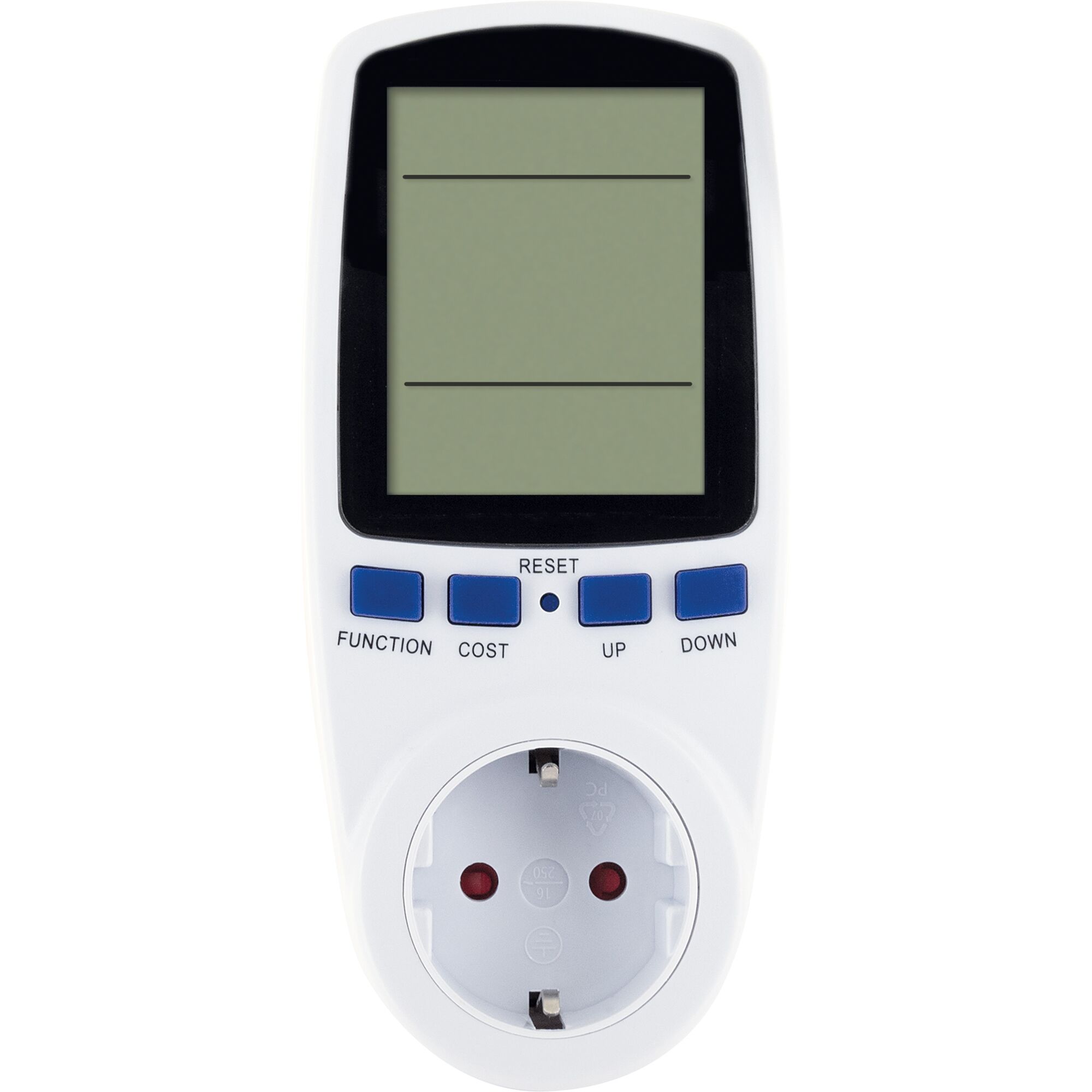 Digitales Energiemessgerät mit Display und Knöpfen