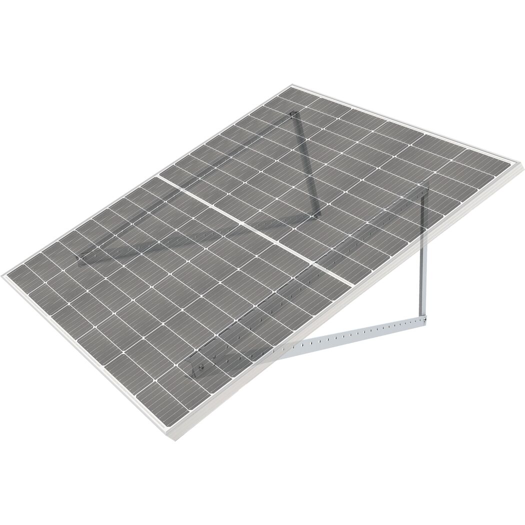 Ständerset für Solarmodule Aluminium schwarz 112 x 5 x 3 cm