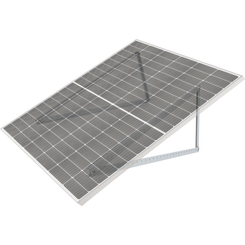 Ständerset für Solarmodule Aluminium schwarz 112 x 5 x 3 cm