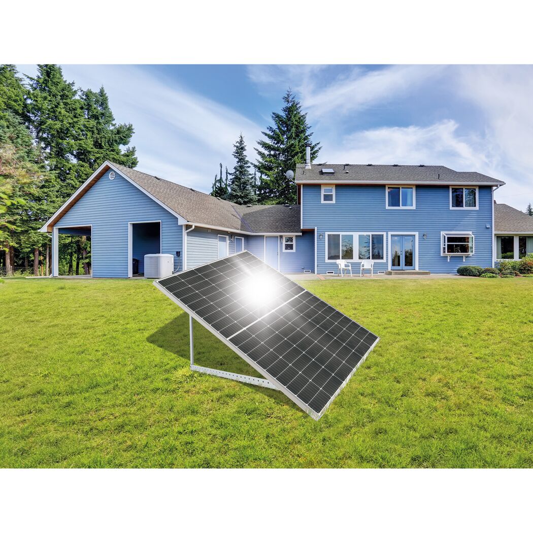 Ständerset für Solarmodule Aluminium schwarz 112 x 5 x 3 cm