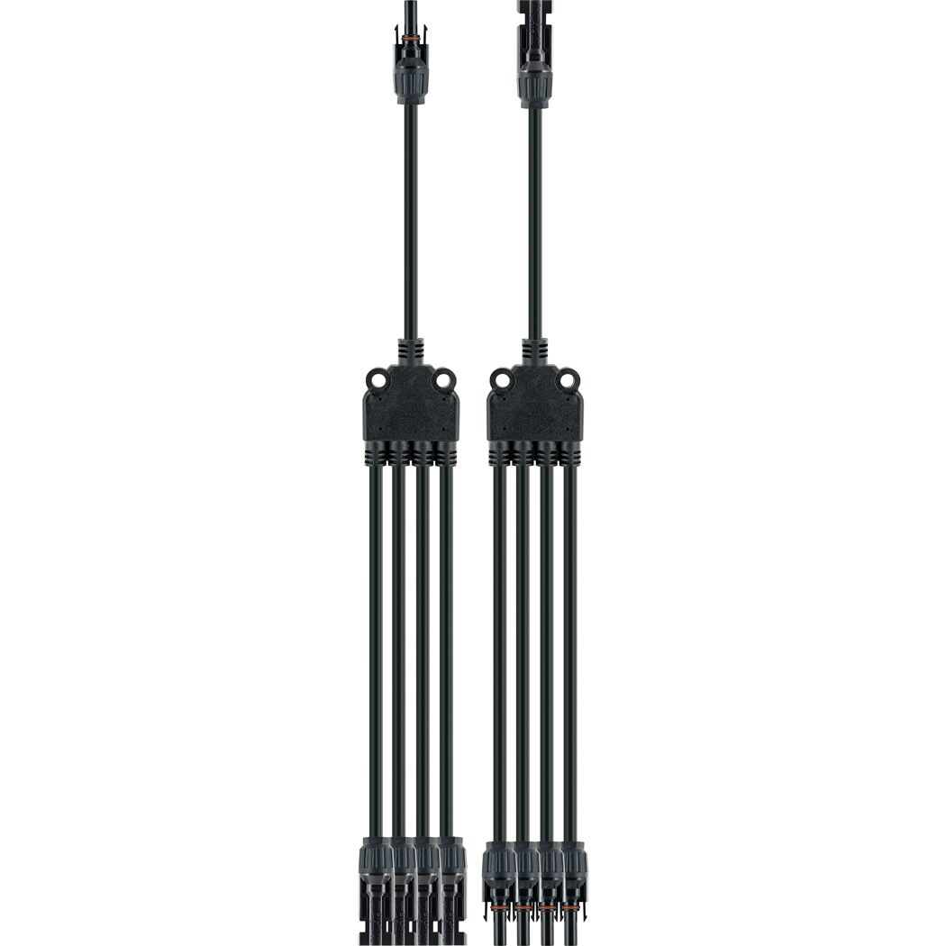 Zwei schwarze Solaradapterkabel
