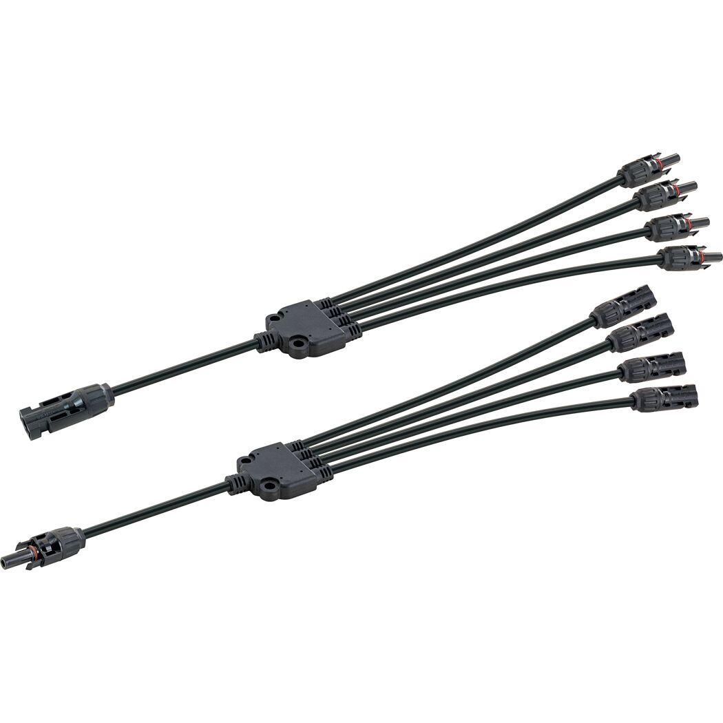 Zwei schwarze Solaradapterkabel