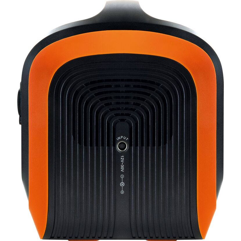 Schwarze und orange Powerstation