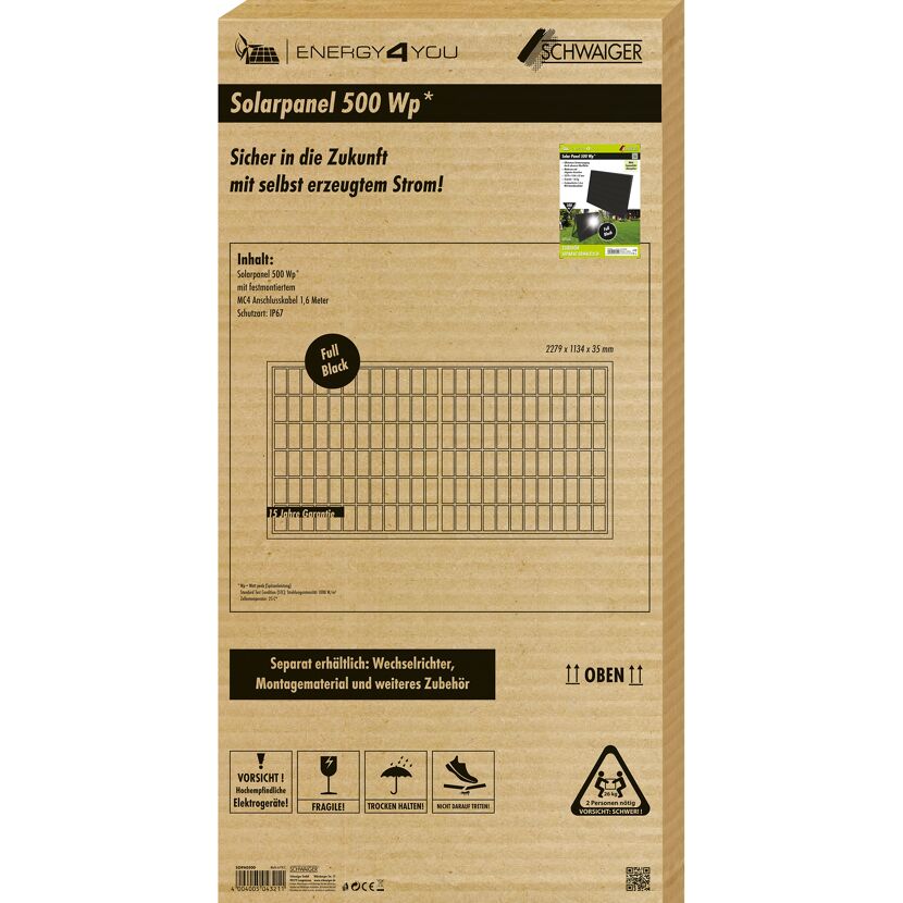 Verpackung Solarpanel 500 Wp