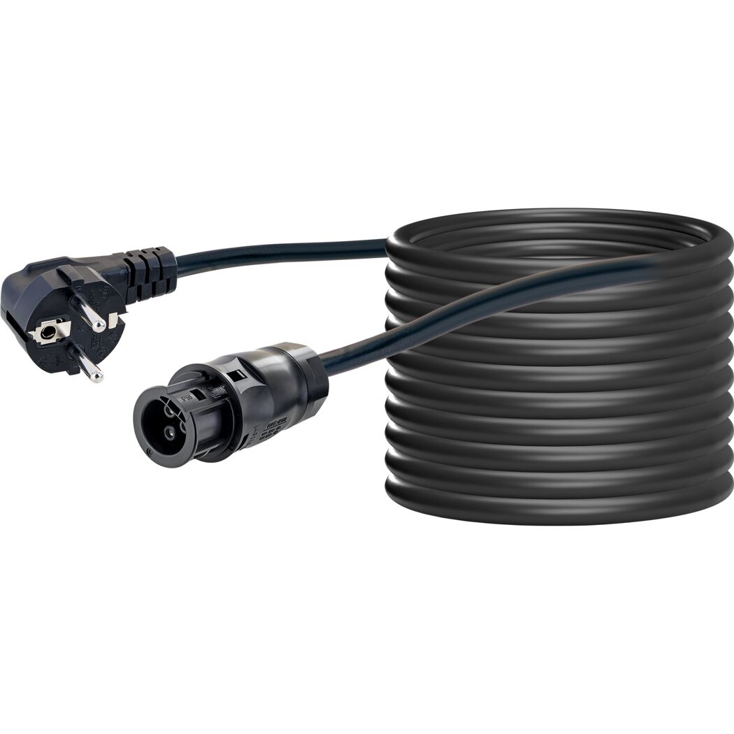 Schwarzes Kabel aufgerollt