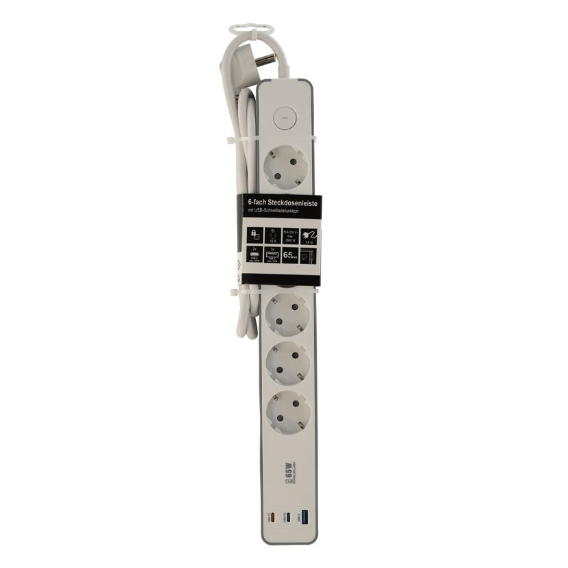 Steckdosenleiste 6fach mit USB