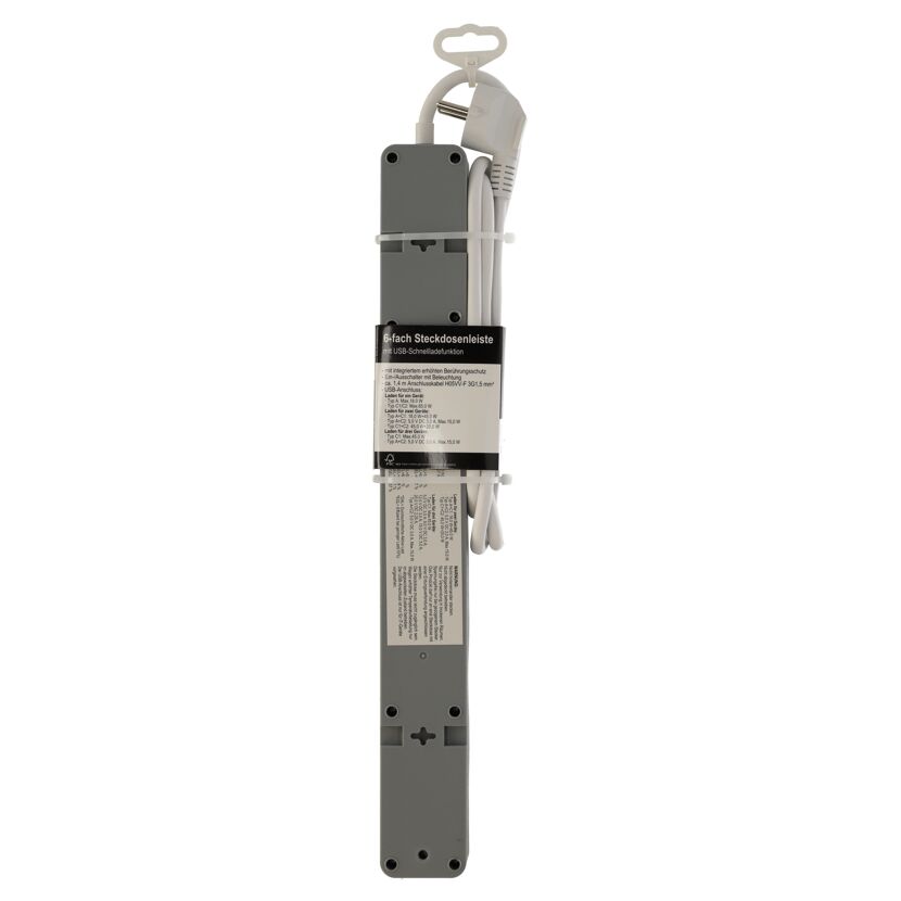 Steckdosenleiste 6fach mit USB