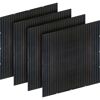 Vier schwarze Solarpaneele