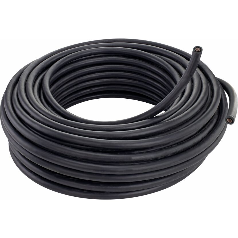 Schwarzes Solarkabel aufgerollt