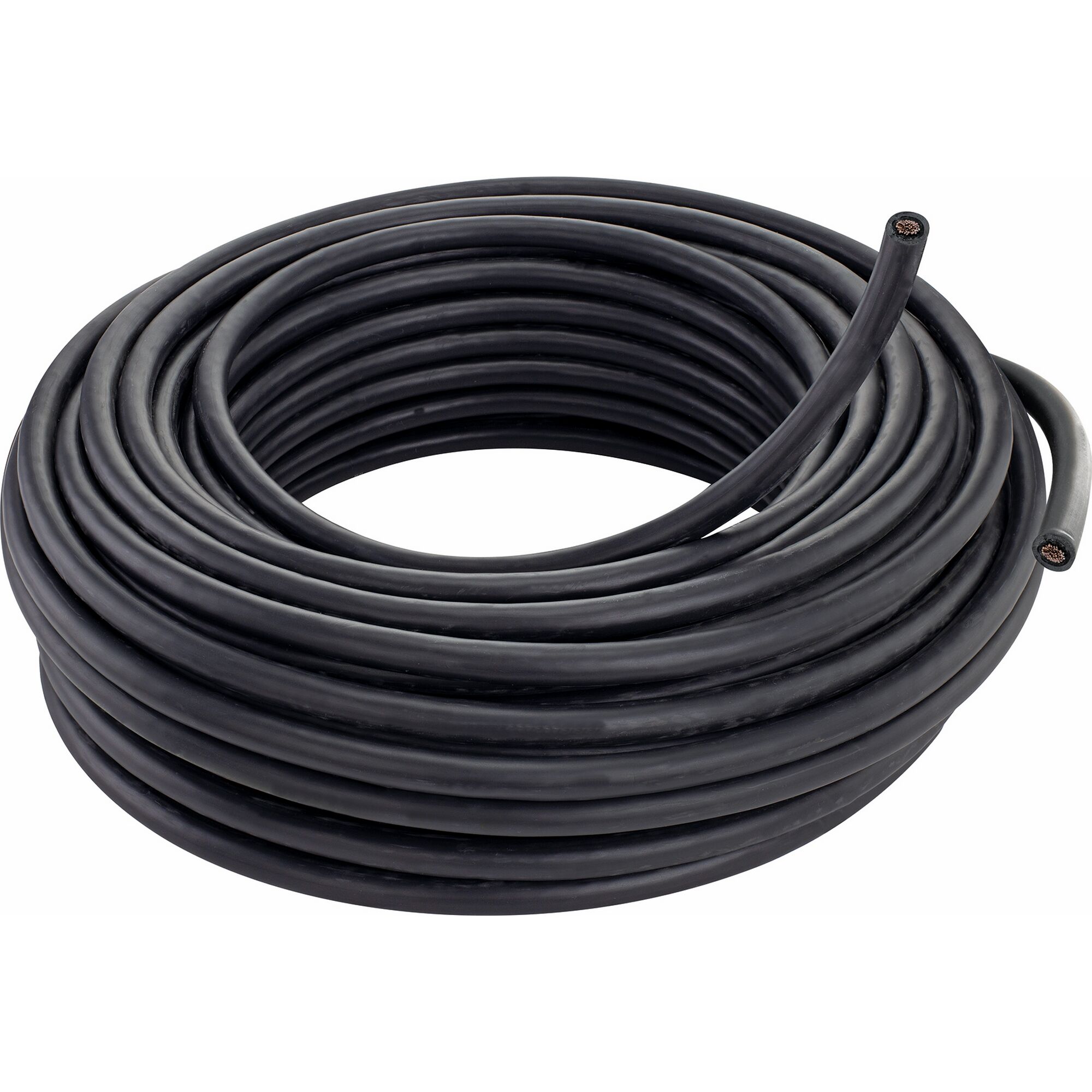 Schwarzes Solarkabel aufgerollt