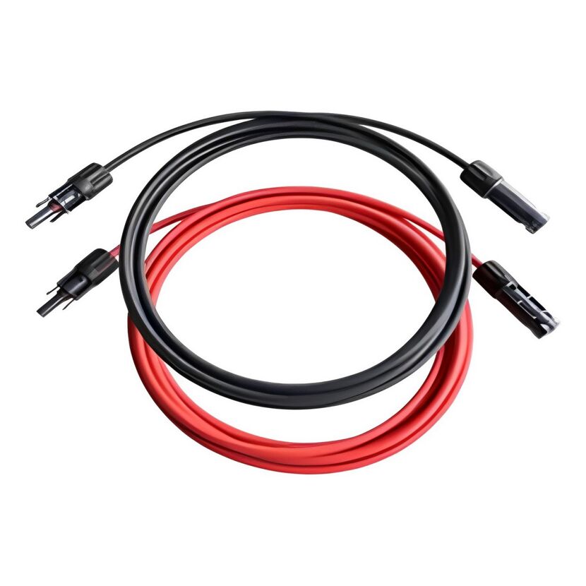 Rotes und schwarzes PV-Kabel