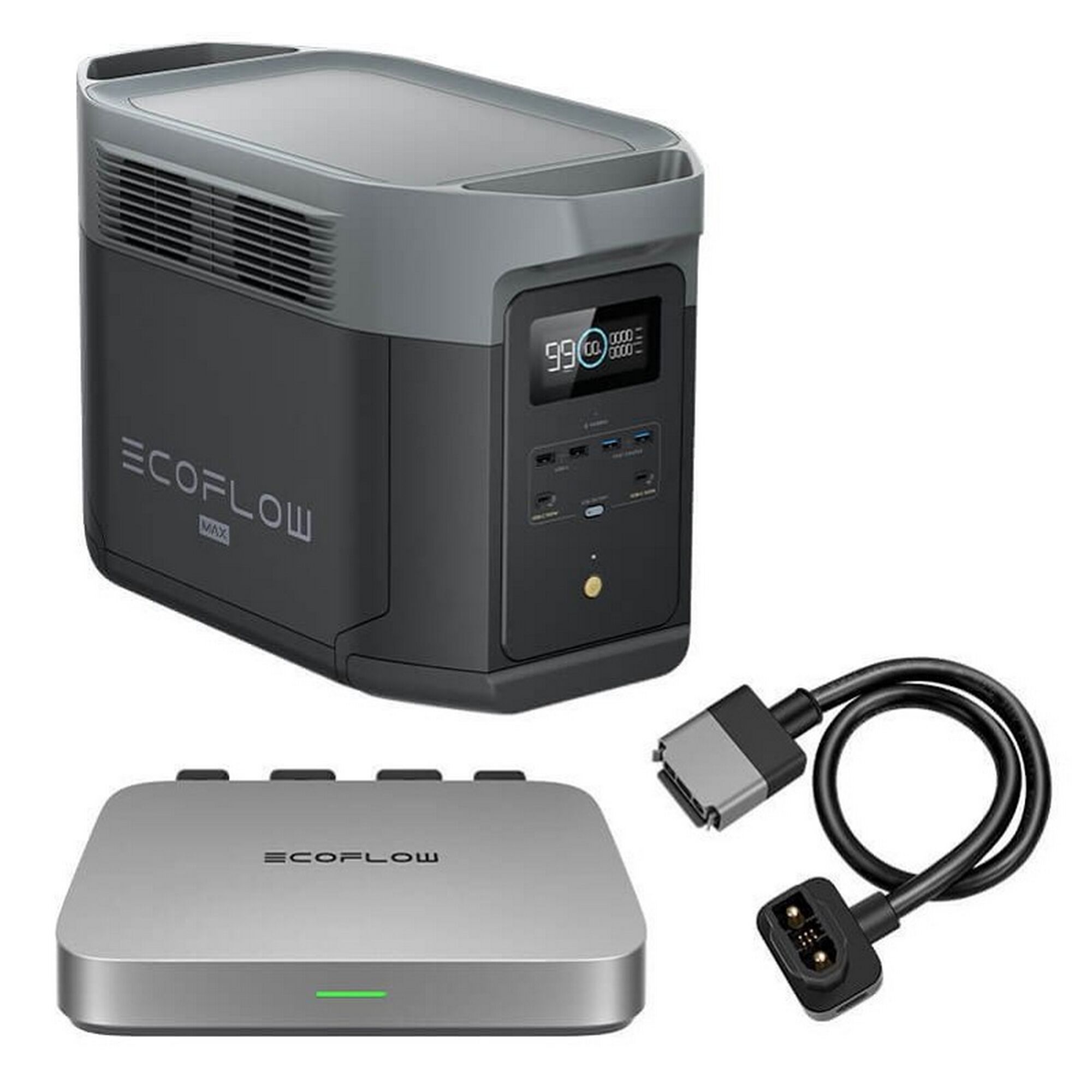 Tragbares Ecoflow-Stromkraftwerk mit Zubehör