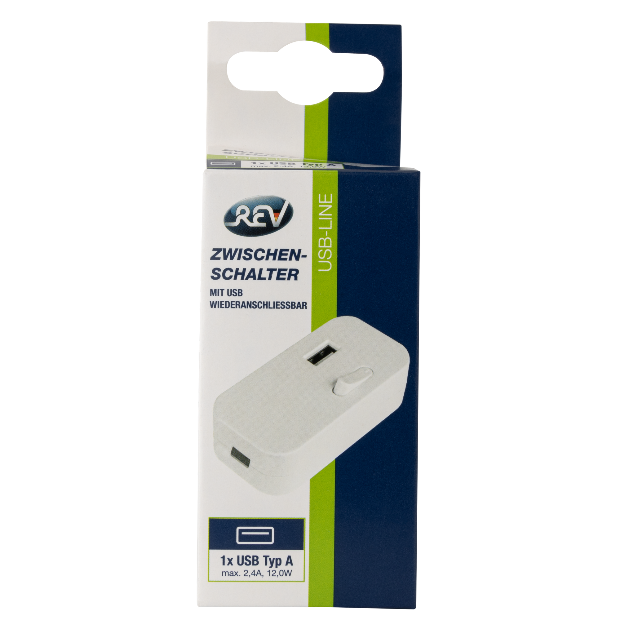 Zwischenschalter mit USB-A weiß