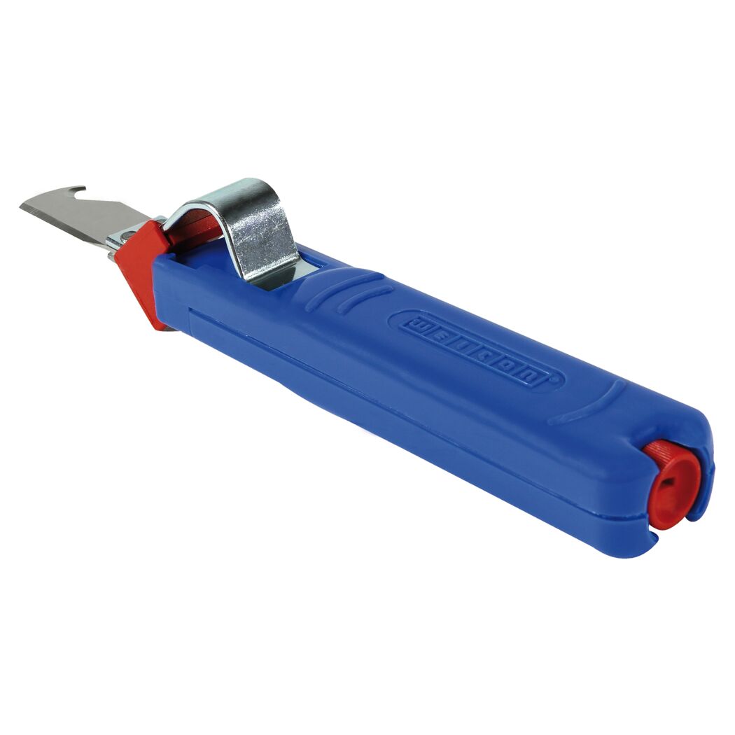 Blauer Kabelmesser mit Hakenklinge