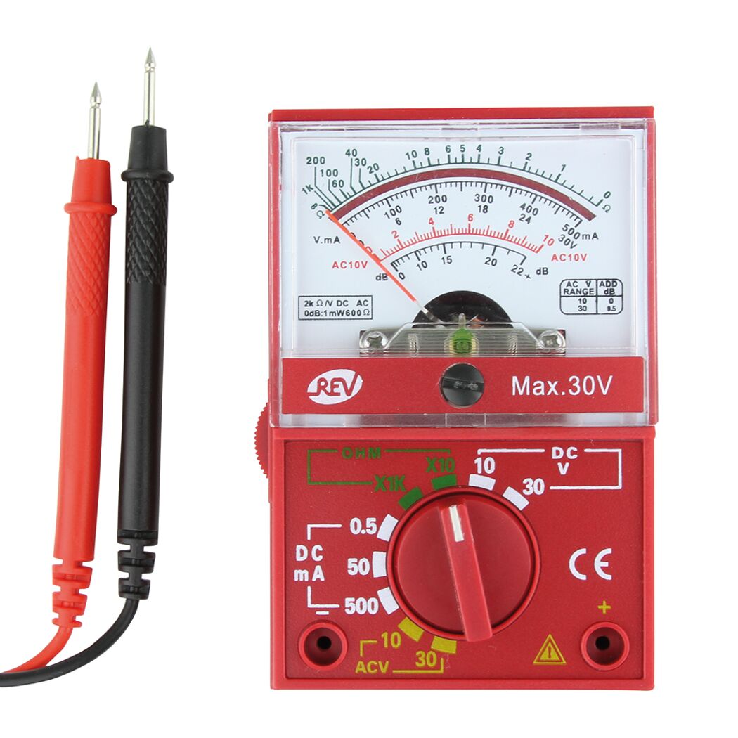 Analog-Multimeter mit Prüfspitzen