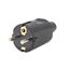 Schwarzer Schutzkontaktstecker mit Knickschutz