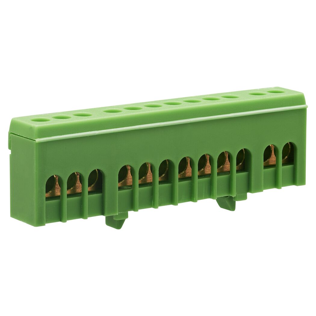 Grüne 12-polige Schutzleiterklemme