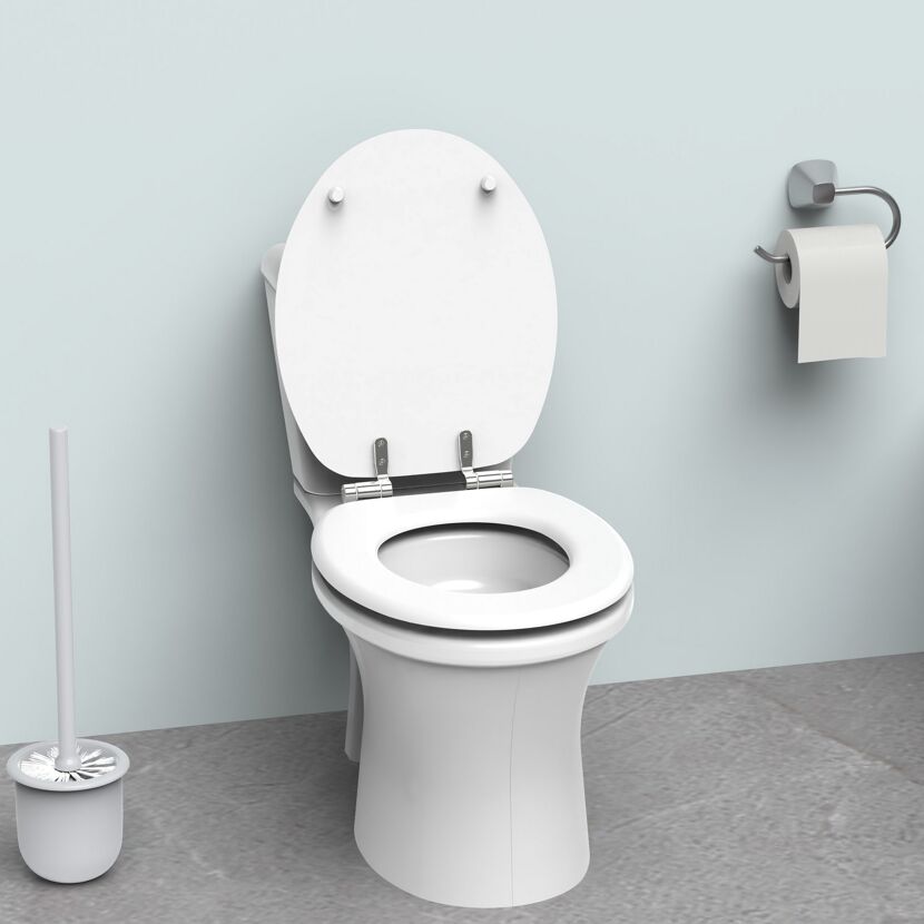 WC-Sitz mit Absenkautomatik weiß Holzkern
