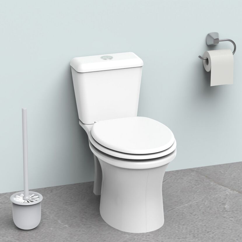 WC-Sitz mit Absenkautomatik weiß Holzkern