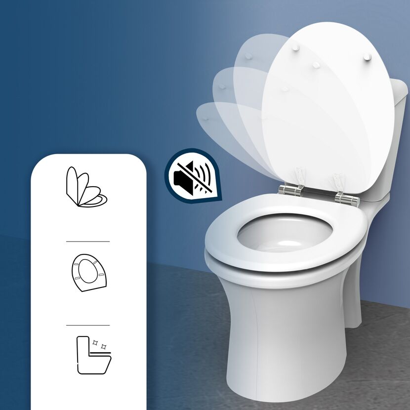 WC-Sitz mit Absenkautomatik weiß Holzkern