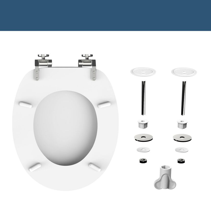 WC-Sitz mit Absenkautomatik weiß Holzkern