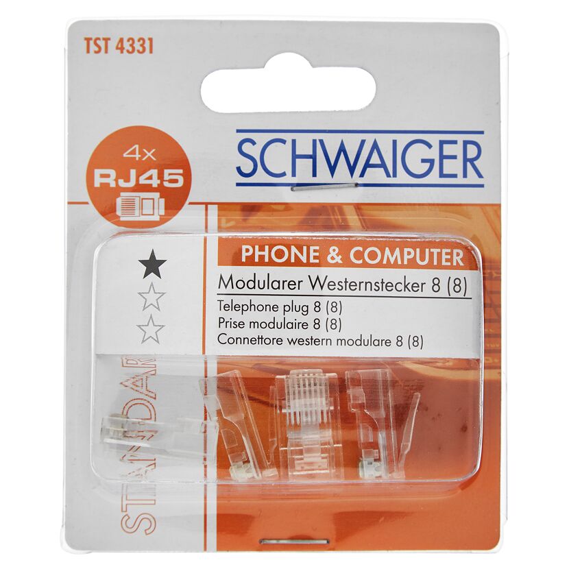 Vier Westernstecker von Schwaiger in Verpackung