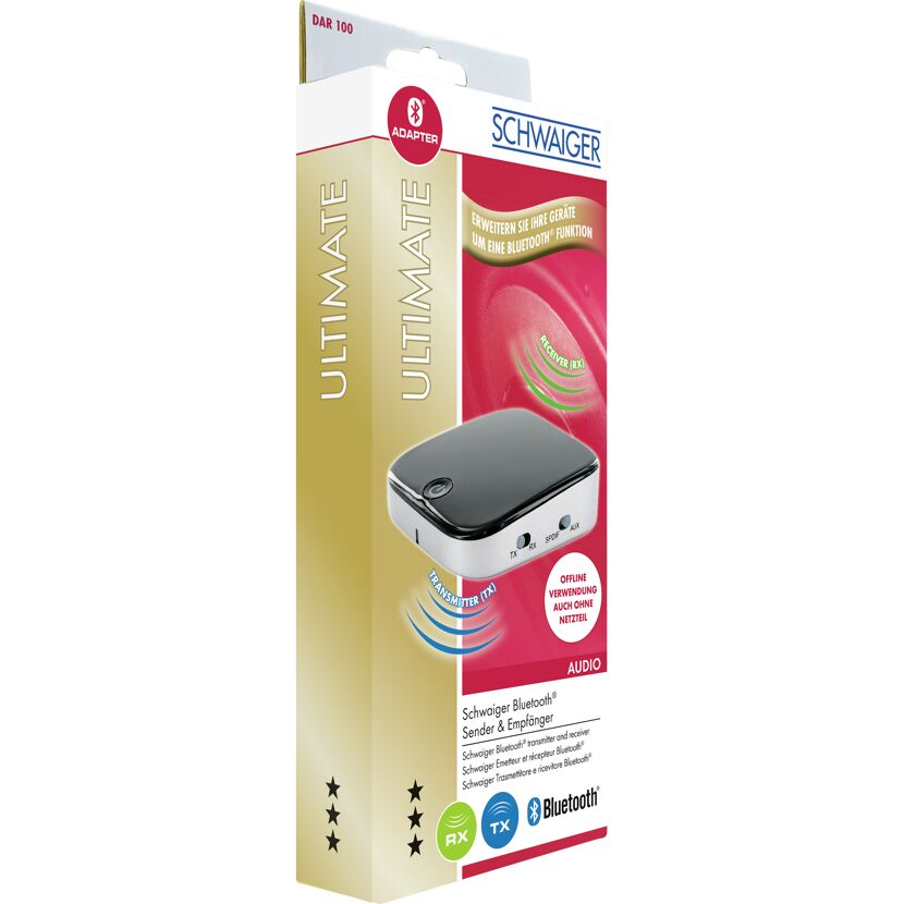 Akku-Bluetooth Sender und Empfänger schwarz/grau 5 V