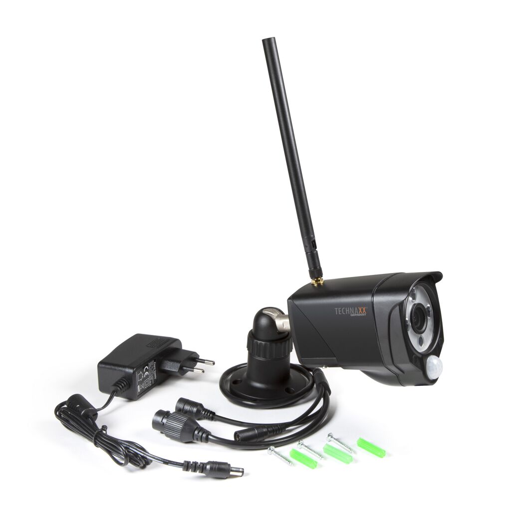 Überwachungskamera mit Zubehör und Antenne
