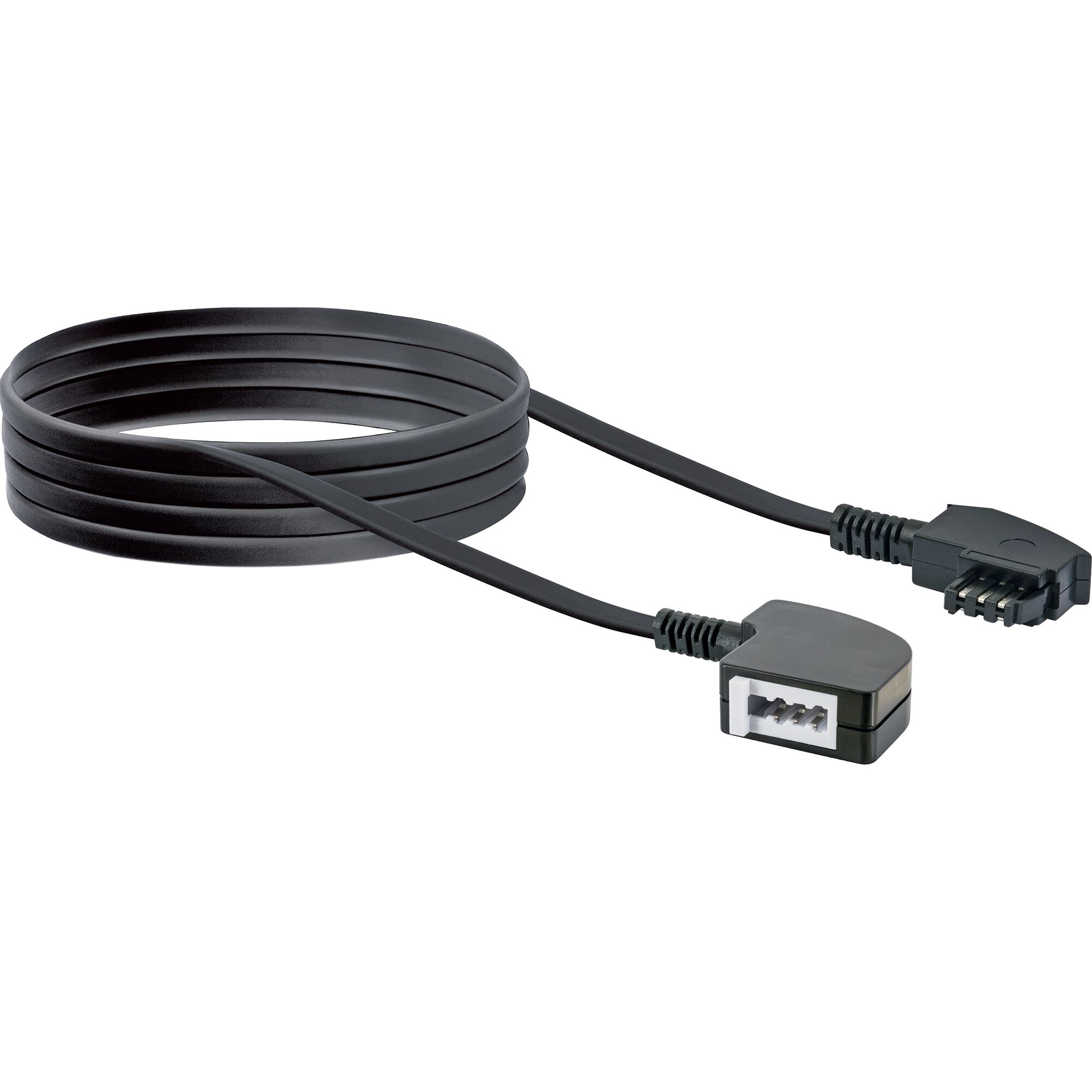 Schwarzes Telefon-Verlängerungskabel (TAE)