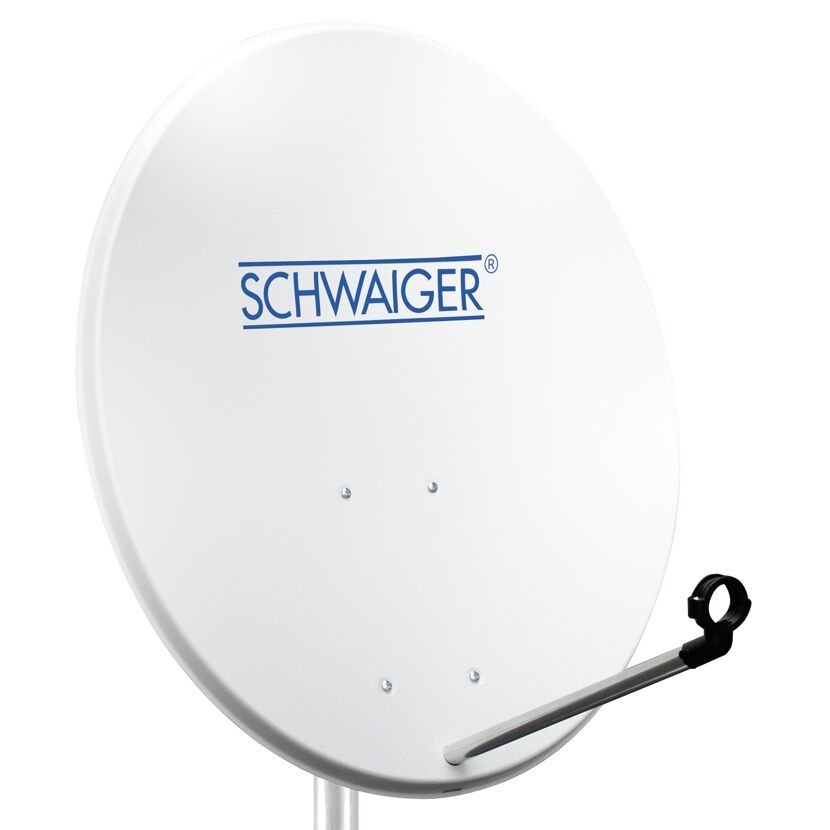 Weiße SAT-Schüssel von SCHWAIGER