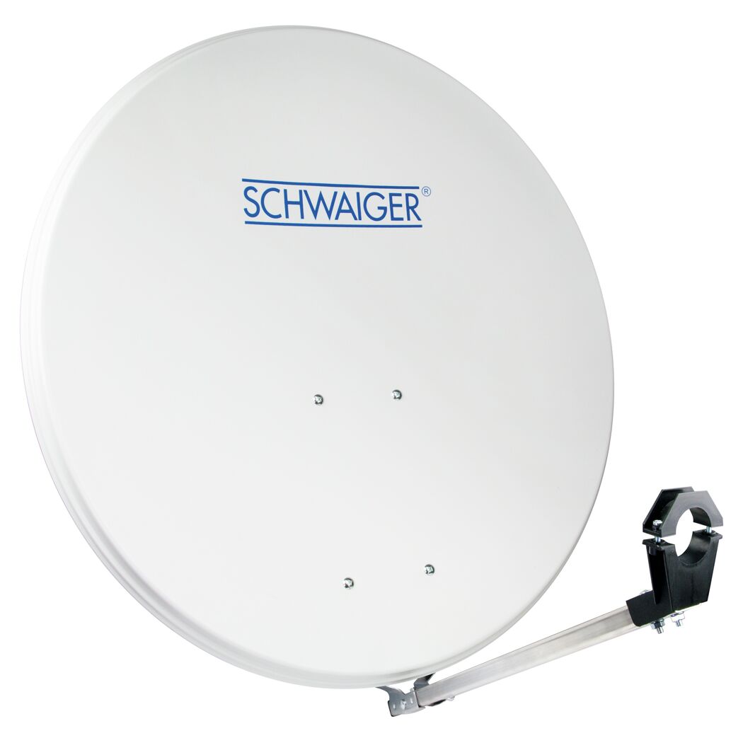 Weiße Satellitenschüssel von SCHWAIGER