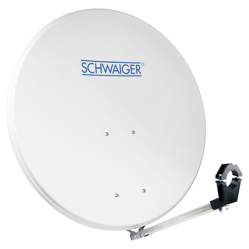 Weiße Satellitenschüssel von SCHWAIGER
