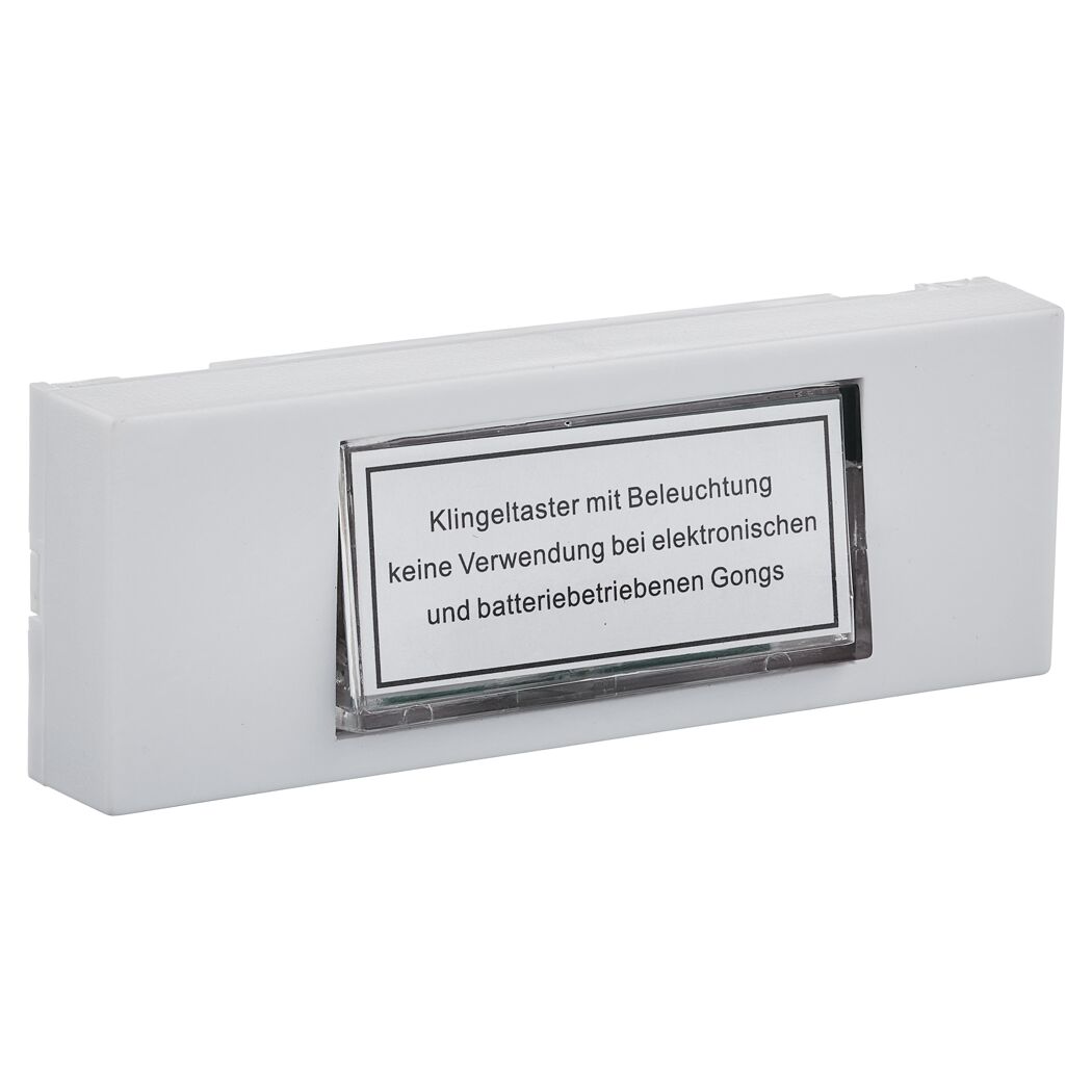 Weißer Klingeltaster mit Beleuchtung.