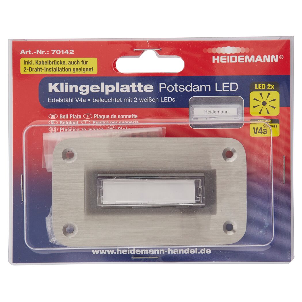 Klingelplatte 'Potsdam' Edelstahl mit LED