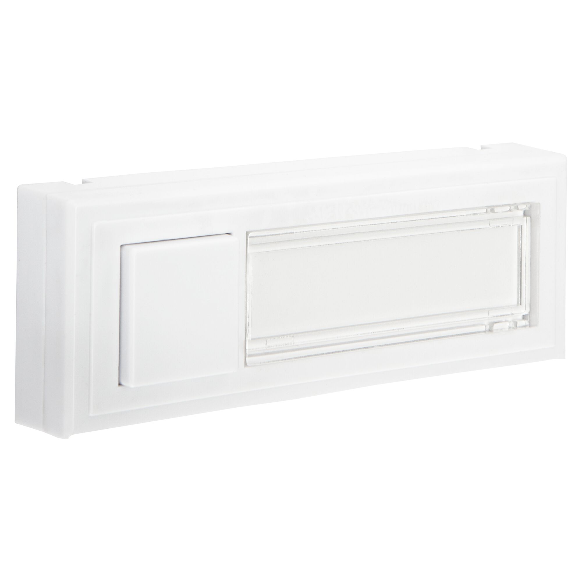 Weiße Klingelplatte mit Namensschild