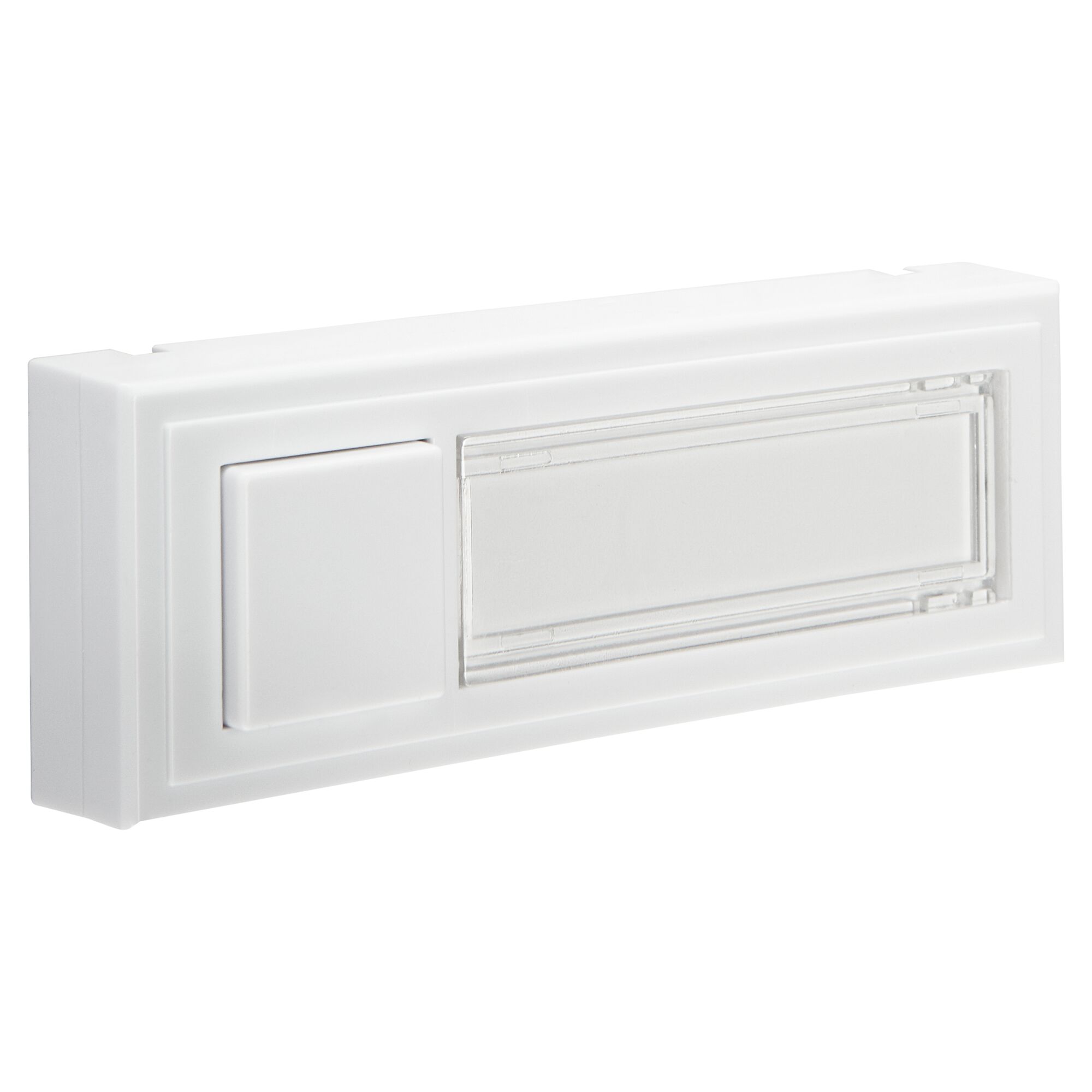 Weiße Klingelplatte mit Namensschild