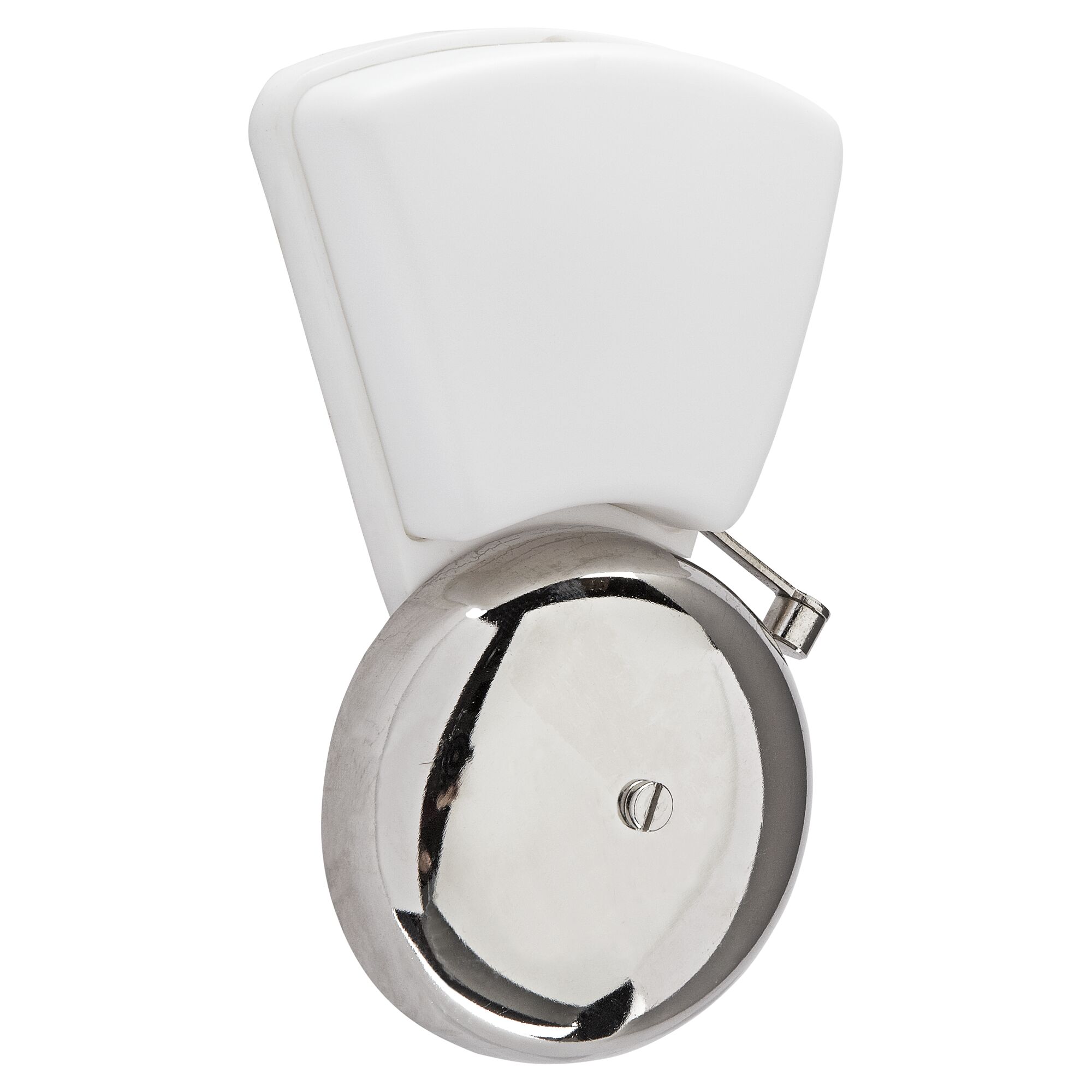 Weiße Klingel mit silberner Glocke.