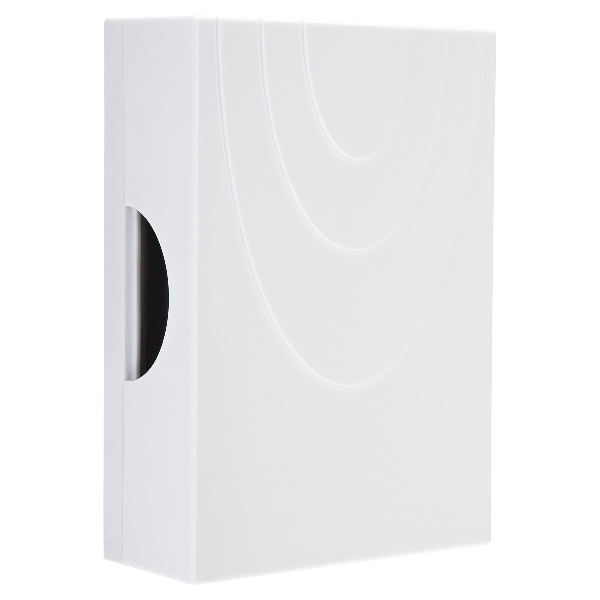 Weißer Gong mit abgerundeten Ecken.