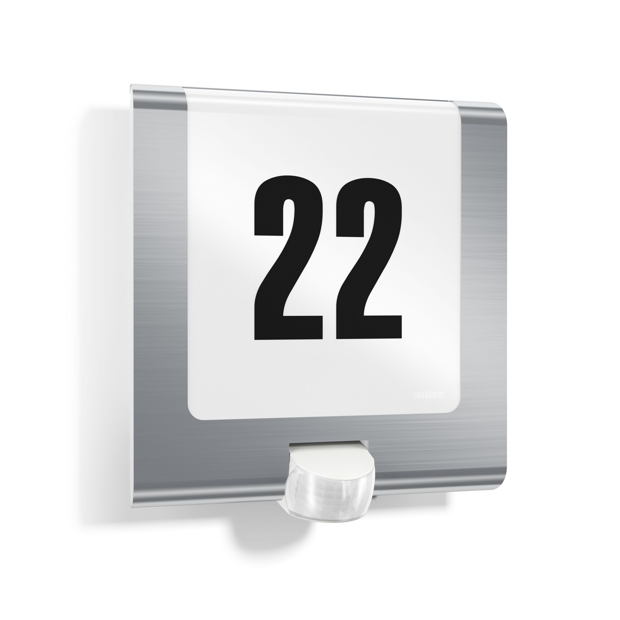 Hausnummer 22 mit Bewegungsmelder