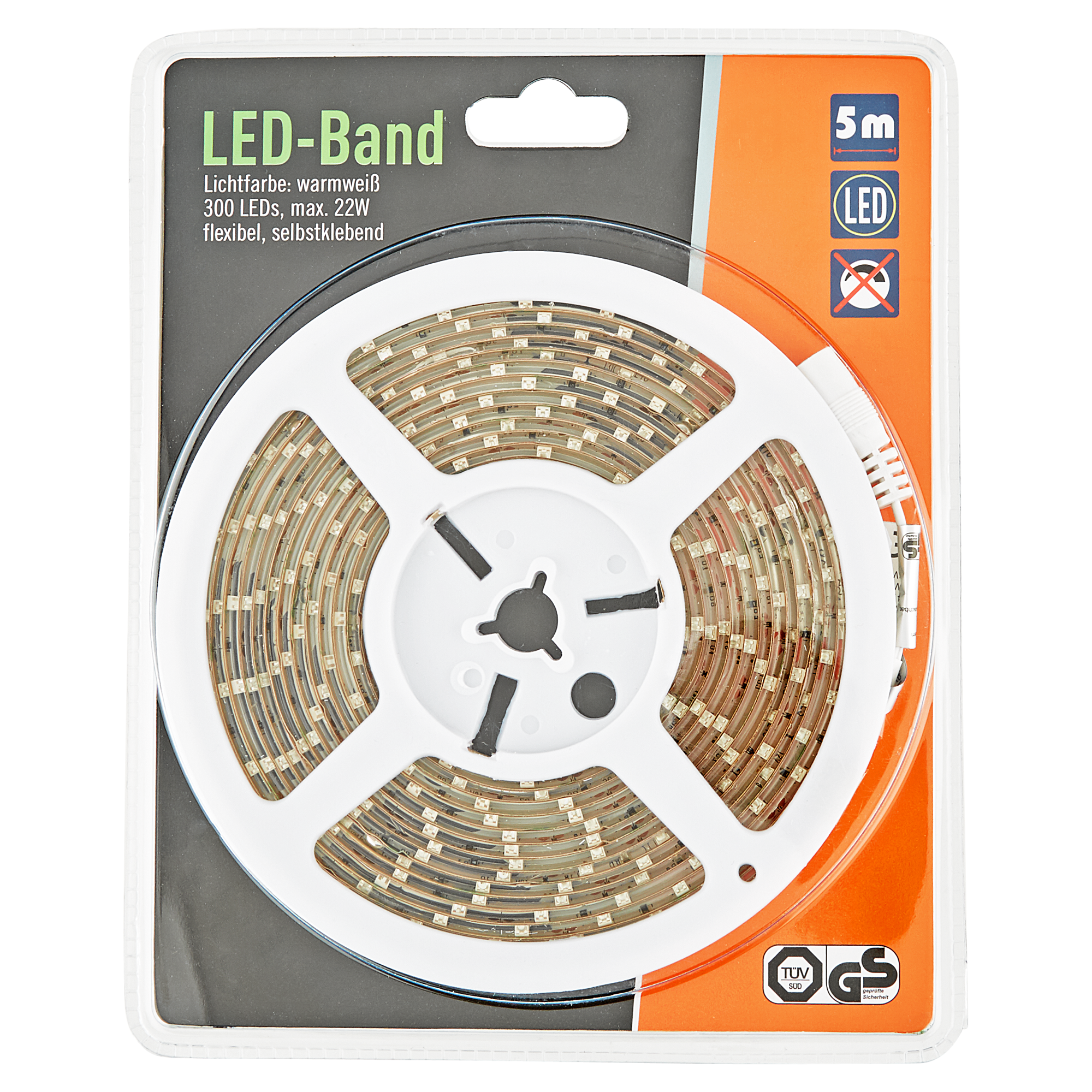 LED-Band warmweiß 5 m  Kunststoff|Silikon