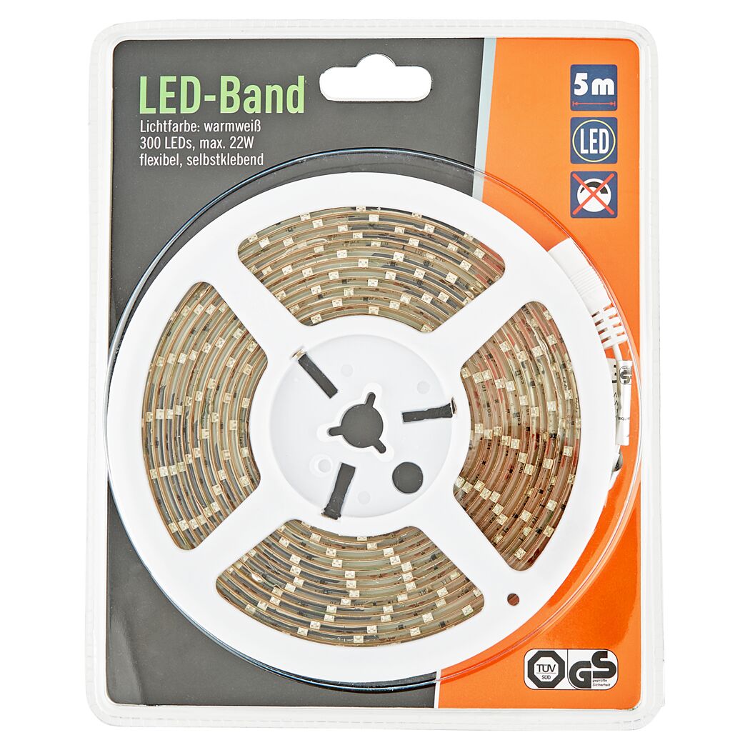 LED-Band warmweiß, 5 m, 300 LEDs