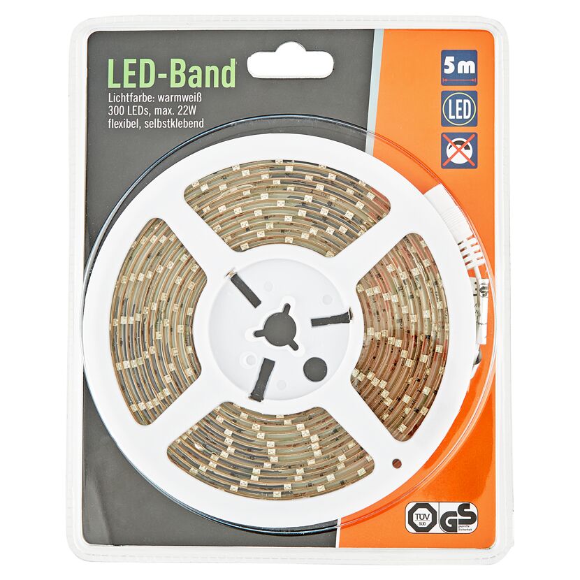 LED-Band warmweiß, 5 m, 300 LEDs