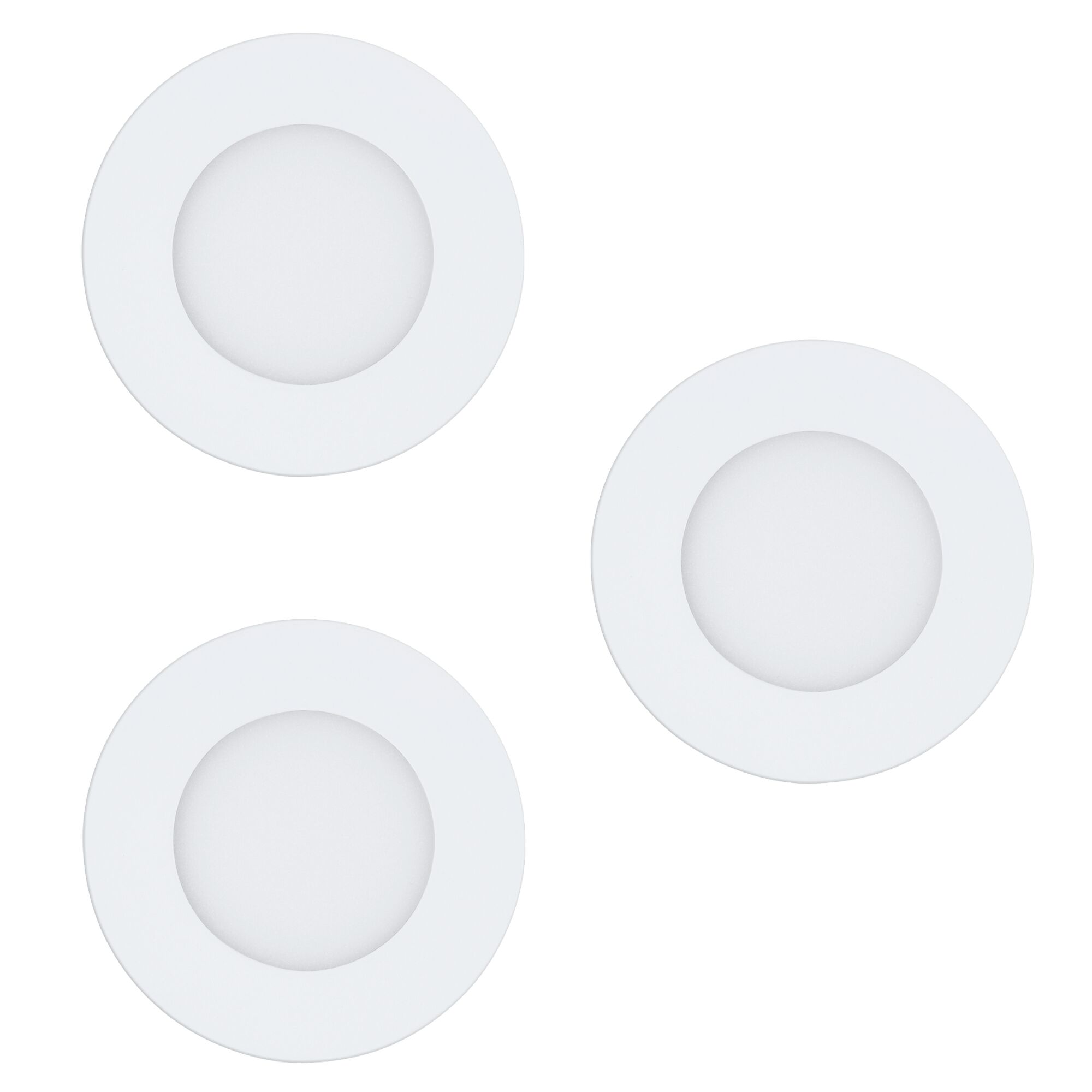 Drei weiße Einbauspot Fueva-Z