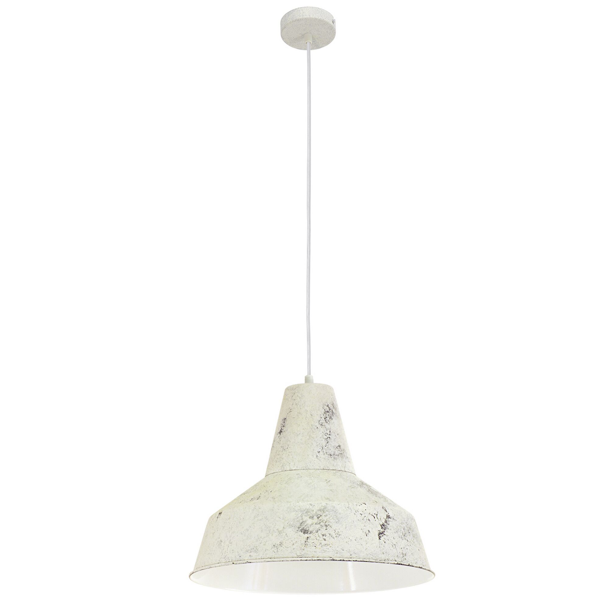 Weiße Hängeleuchte mit Antik-Finish