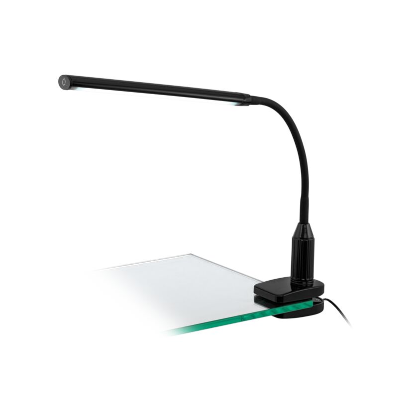 Schwarze Klemmleuchte Laroa mit LED