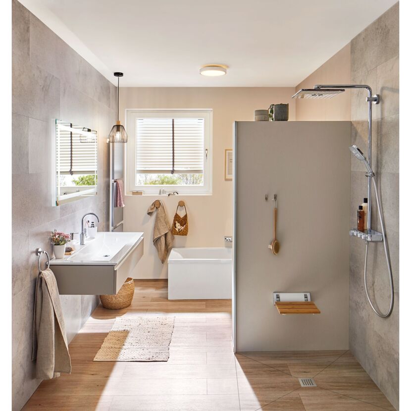 LED-Deckenleuchte 'Aviar' IP44 20 W chrom 230 V Kunststoff
