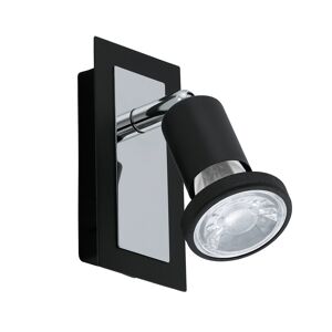 LED-Strahler 'SARRIA' schwarz/chromfarben 12 x 6 cm